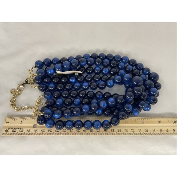 NORDSTORM RCK BAUBLEBAR BRILLIANT BLUE GRADUATED 5 MULTISTRAND NECKLACE 9 IN - Picture 5 of 5